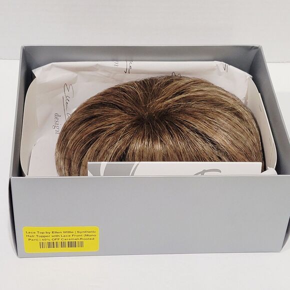 Ellen Wille Top Power Lace Top Synthetic Hair Topper Lace Front Caramel Rooted - Picture 5 of 16